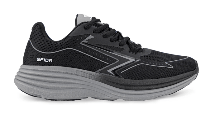 Sfida Cruze Mens Runner Lace Up - Black/Grey Shoes