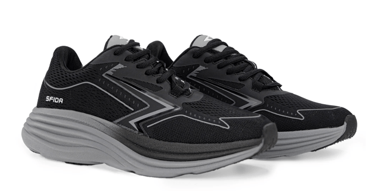 Load image into Gallery viewer, Sfida Cruze Mens Runner Lace Up - Black/Grey Shoes
