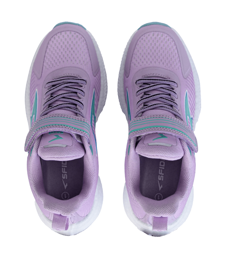 Load image into Gallery viewer, Sfida Zephyr Girls Performance Runners V Strap - Lilac/Mint Shoes
