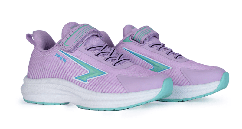 Load image into Gallery viewer, Sfida Zephyr Girls Performance Runners V Strap - Lilac/Mint Shoes
