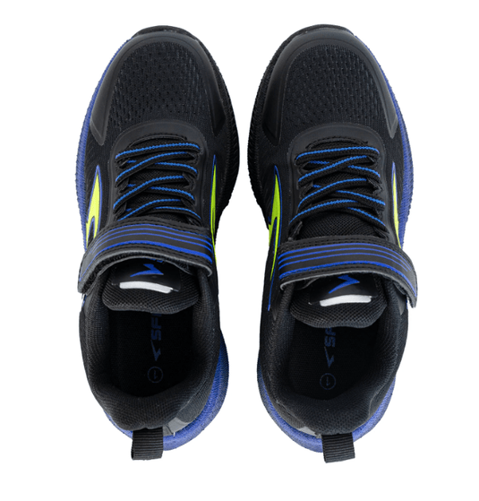 Sfida Zephyr Boys Performance Runner V Strap - Black/Royal/Lime Shoes