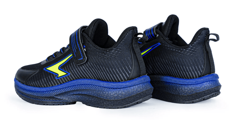 Load image into Gallery viewer, Sfida Zephyr Boys Performance Runner V Strap - Black/Royal/Lime Shoes
