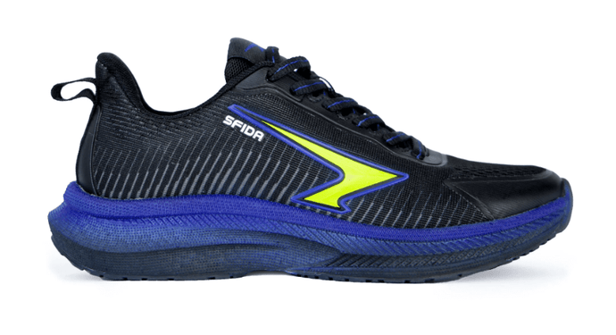 Sfida Zephyr Boys Performance Runner Lace Up - Black/Royal/Lime Shoes