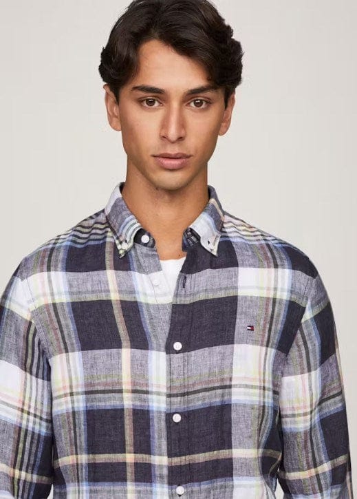 Load image into Gallery viewer, Tommy Hilfiger Mens Linen Check Shirt
