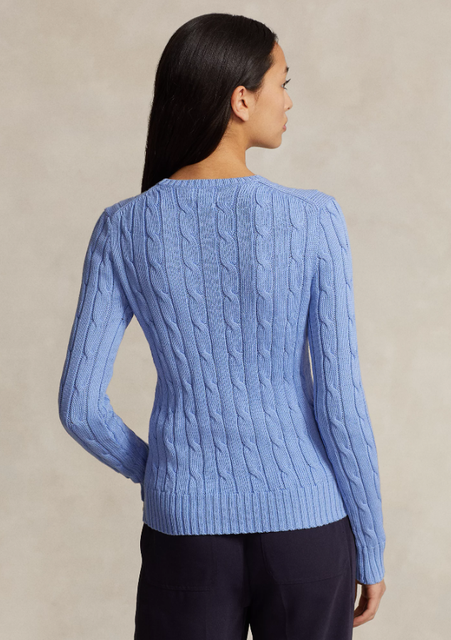 Load image into Gallery viewer, Ralph Lauren Womens Cable-Knit Cotton Crewneck Jumper
