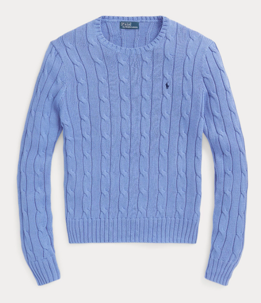 Ralph Lauren Womens Cable-Knit Cotton Crewneck Jumper