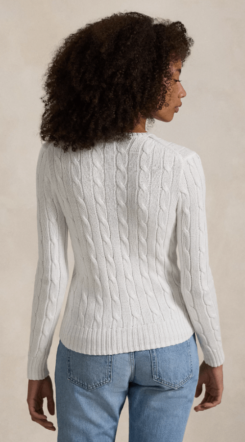 Load image into Gallery viewer, Ralph Lauren Womens Cable-Knit Cotton Crewneck Jumper
