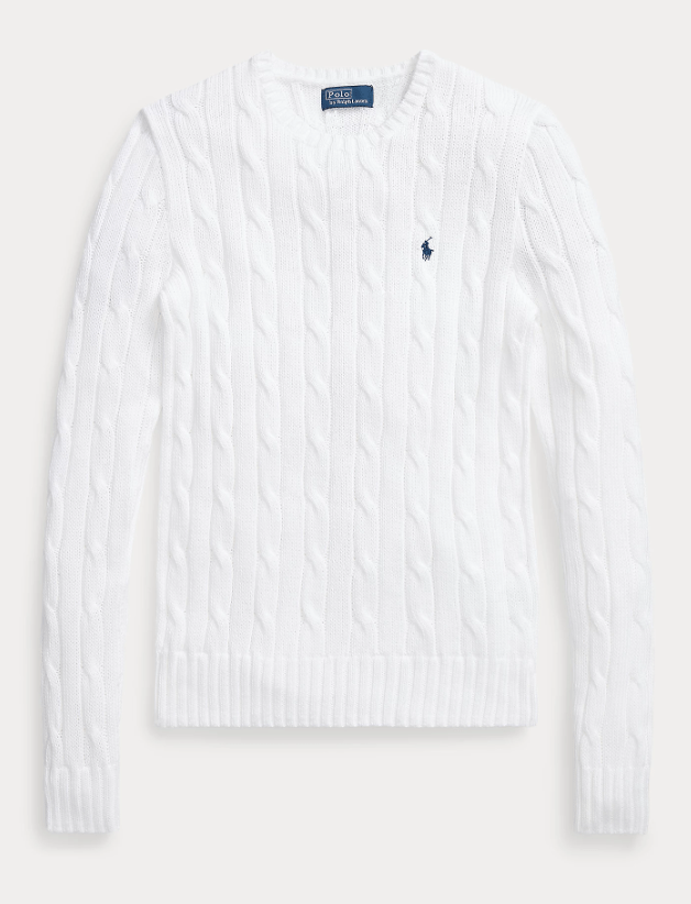 Load image into Gallery viewer, Ralph Lauren Womens Cable-Knit Cotton Crewneck Jumper
