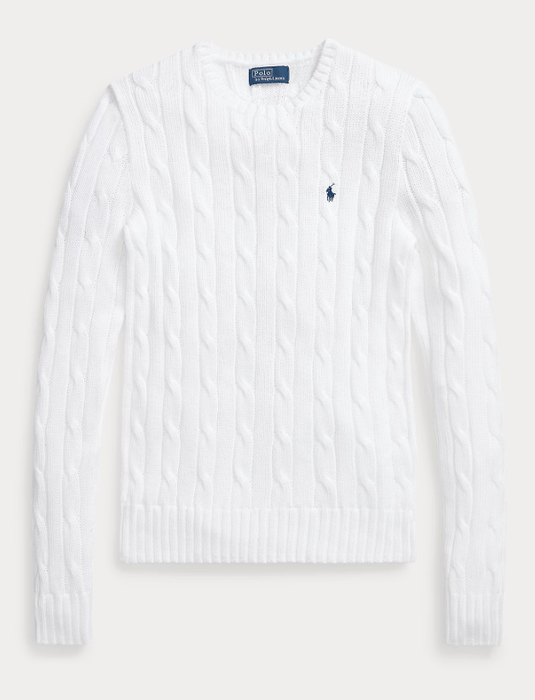 Ralph Lauren Womens Cable-Knit Cotton Crewneck Jumper