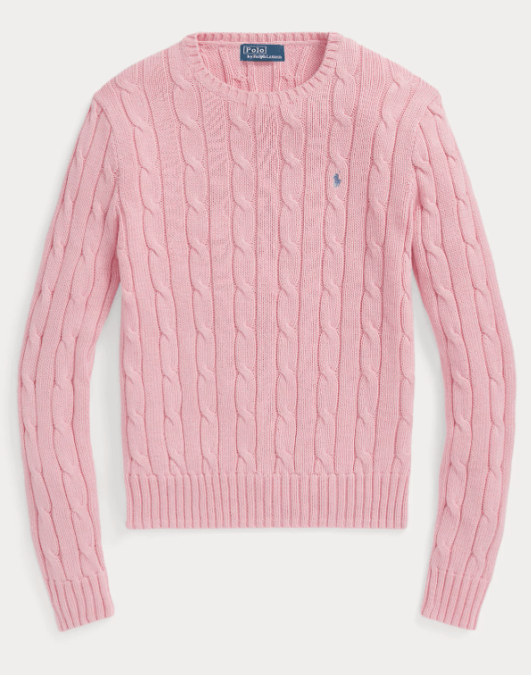 Load image into Gallery viewer, Ralph Lauren Womens Cable-Knit Cotton Crewneck Jumper
