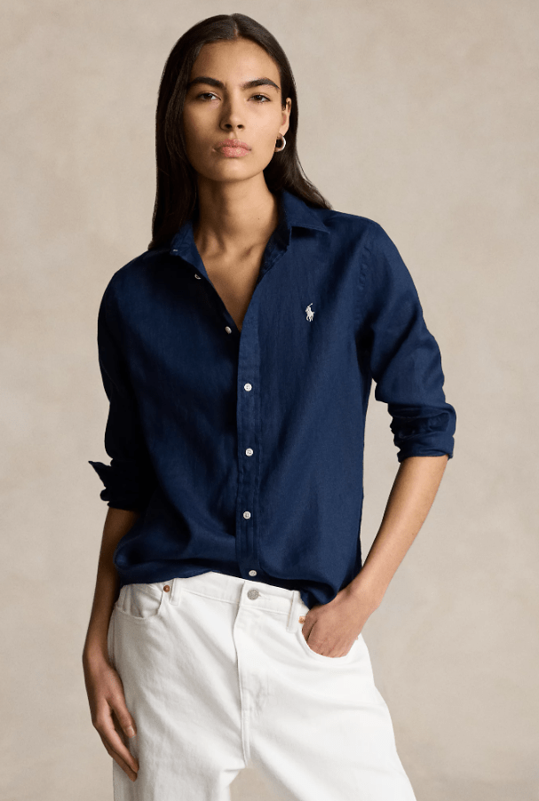 Load image into Gallery viewer, Ralph Lauren Womens Relaxed Fit Linen Shirt
