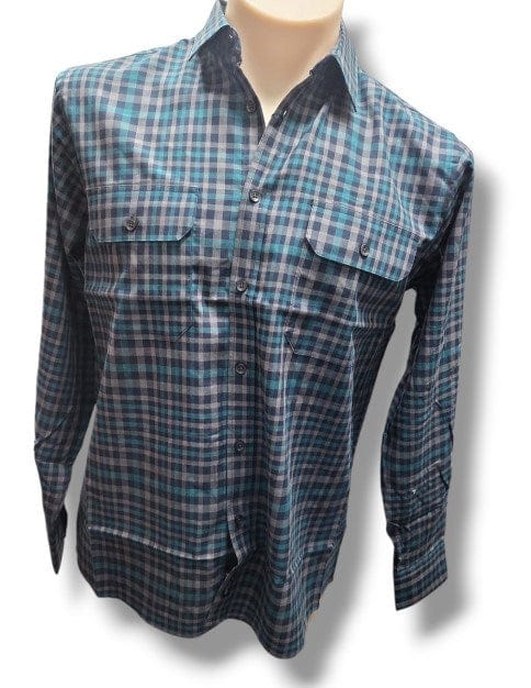 Cipollini Mens Long Sleeve Cotton Yarn Dyed Check Shirt