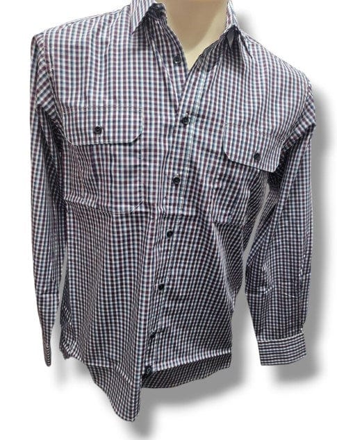 Cipollini Mens Long Sleeve Cotton Yarn Dyed Check Shirt