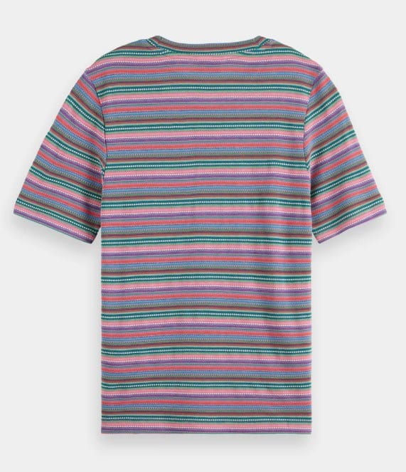 Load image into Gallery viewer, Scotch &amp; Soda Womens Textured Striped Slim-Fit T-Shirt
