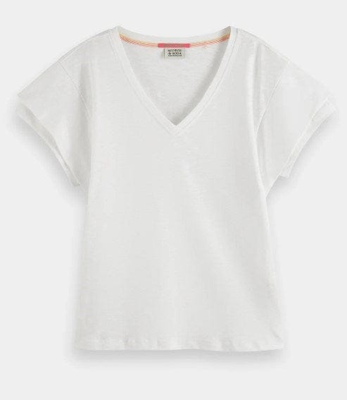 Load image into Gallery viewer, Scotch &amp; Soda Womens Layered Sleeve V-Neck T-Shirt
