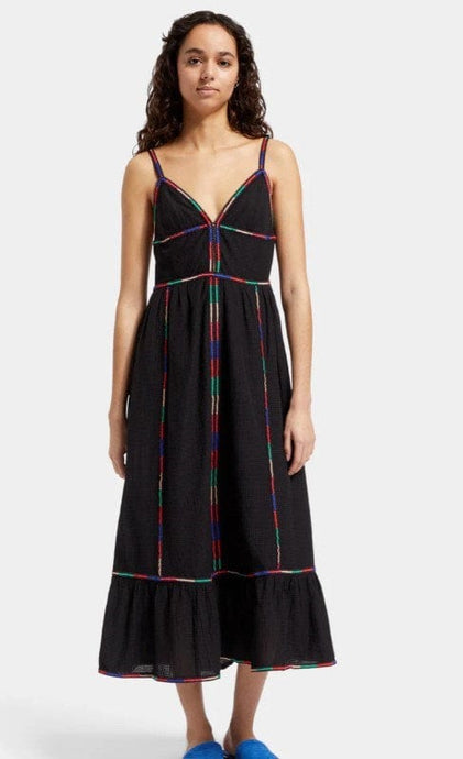 Scotch & Soda Womens Multicolour Embroidery Maxi Dress