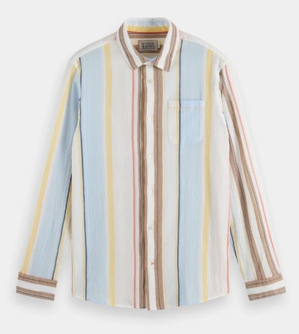 Load image into Gallery viewer, Scotch &amp; Soda Mens Crinkled Voile Striped Shirt
