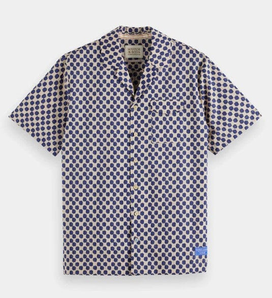 Scotch & Soda Mens Printed Short Sleeved Shirt