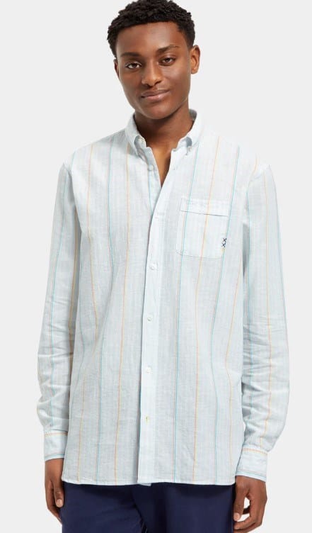 Load image into Gallery viewer, Regular-Fit Yarn-Dyed Striped Shirt
