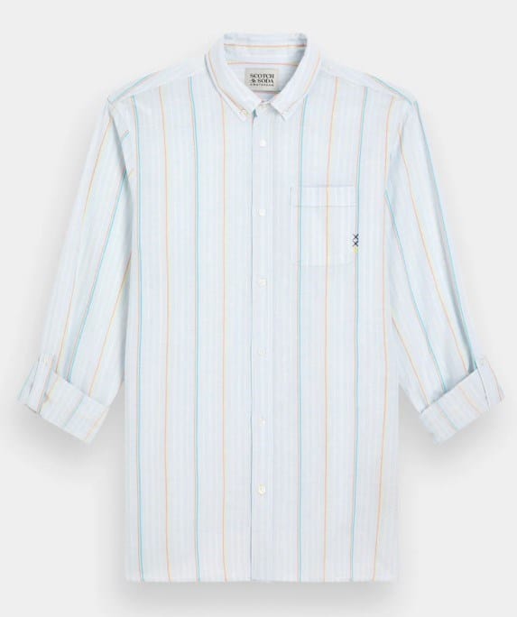 Load image into Gallery viewer, Regular-Fit Yarn-Dyed Striped Shirt
