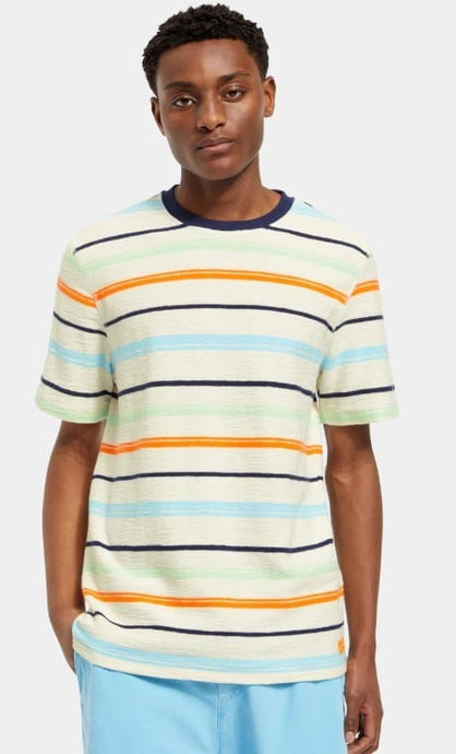 Scotch & Soda Mens Structured Striped T-Shirt