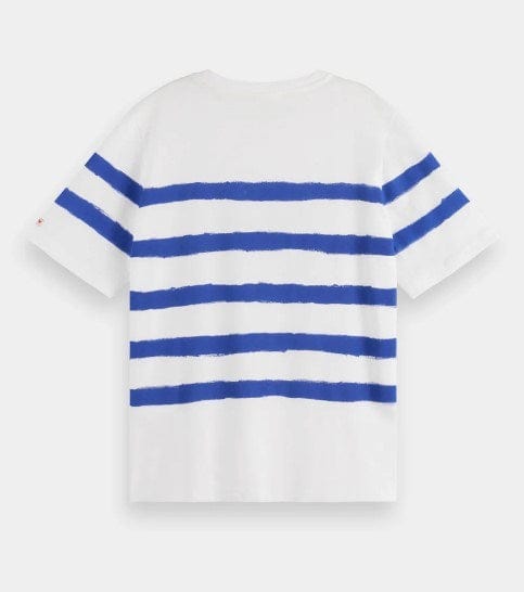 Scotch & Soda Womens Breton Stripe Relaxed-Fit T-Shirt