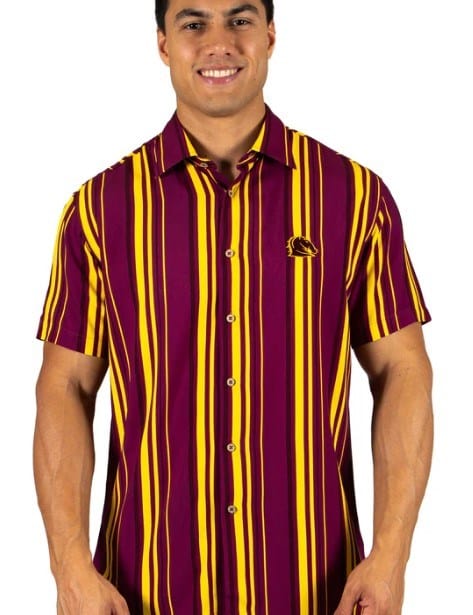 Load image into Gallery viewer, NRL Mens Broncos Sorrento Party Shirt
