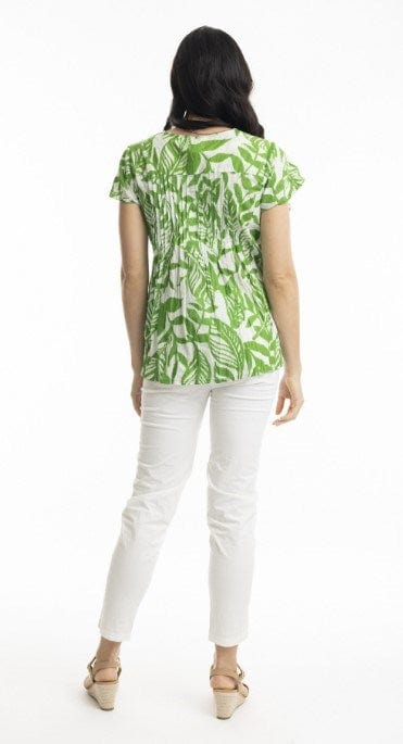 Load image into Gallery viewer, Orientique Womens Hayman Green Top Pleated
