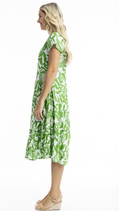 Load image into Gallery viewer, Orientique Womens Hayman Green Bias Dress with Pockets
