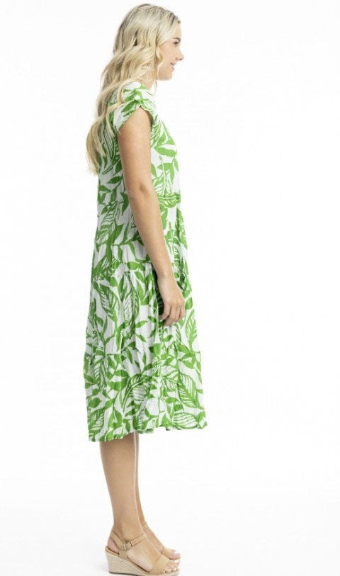 Load image into Gallery viewer, Orientique Womens Hayman Green Bias Dress with Pockets
