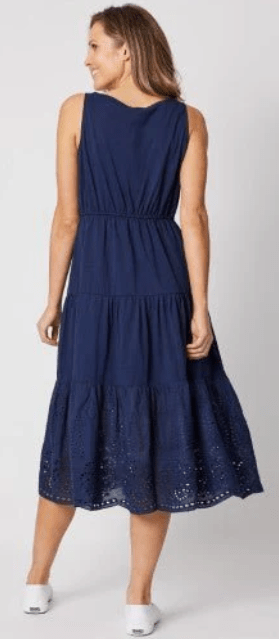 Load image into Gallery viewer, Gordon Smith Womens Broderie Layer Dress - Elastic Waist
