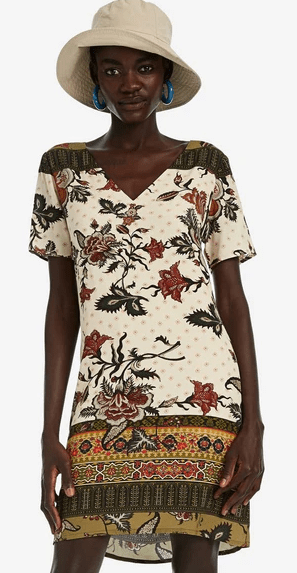 Desigual Womens Desigual V-Neck Tunic Dress