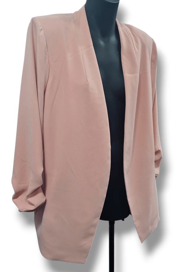 Load image into Gallery viewer, Jump Womens Solid Ruched Sleeve Open Front Blazer
