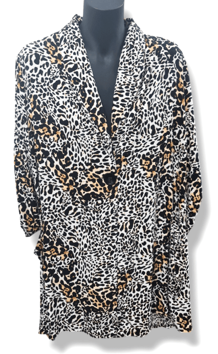 Philosophy Womens Bridge Long Sleeve Blazer With One Button in Zoo Print