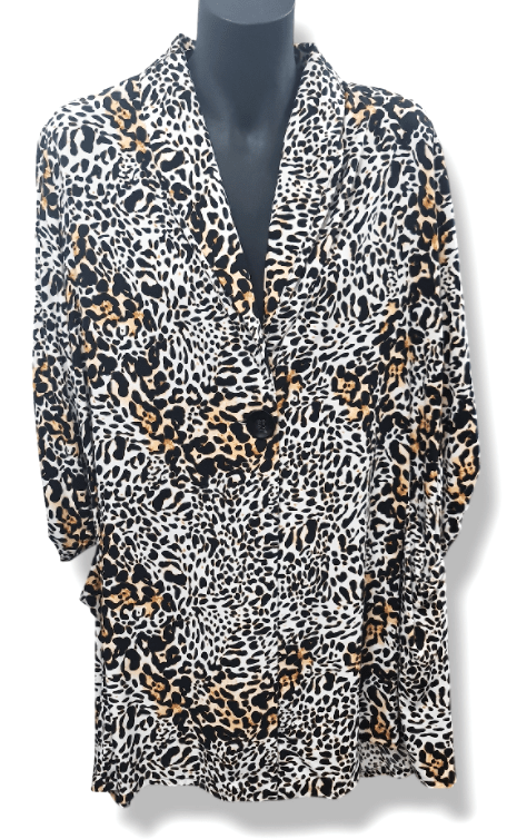 Load image into Gallery viewer, Philosophy Womens Bridge Long Sleeve Blazer With One Button in Zoo Print
