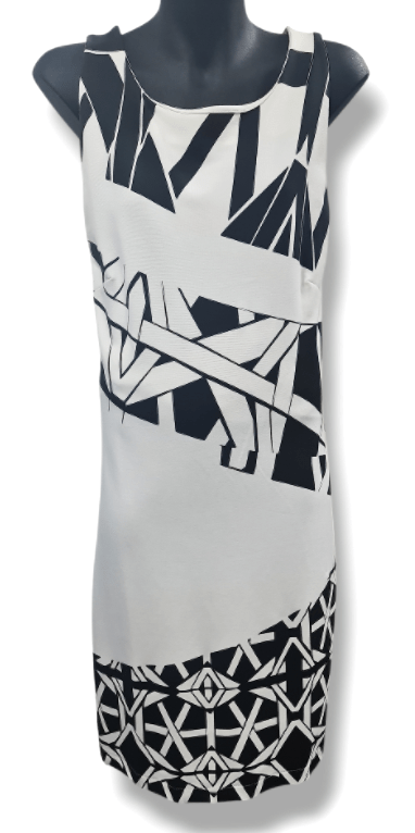 Load image into Gallery viewer, Desigual womens Sleeveless Vest Hello Blanco in Black/White Dress
