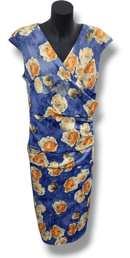 Load image into Gallery viewer, Pink Ruby Womens So Tasteful Blue Floral Dress
