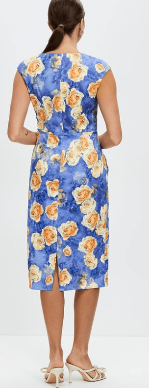 Load image into Gallery viewer, Pink Ruby Womens So Tasteful Blue Floral Dress
