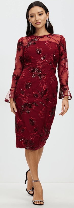 Load image into Gallery viewer, Pink Ruby Womens Sorrento Midi Wine Color Dress
