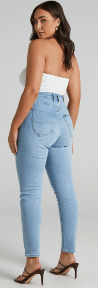 Load image into Gallery viewer, Lee Womens Hour Glass High-Licks Crop. Skinny Fit Optimal Blue Jeans
