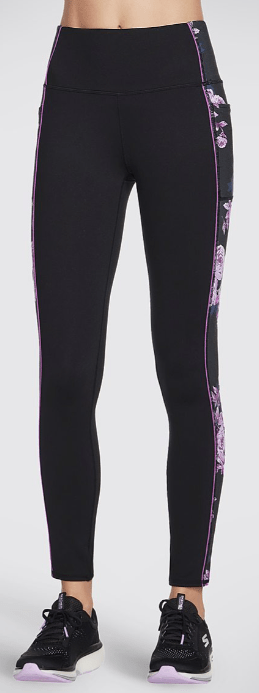 Load image into Gallery viewer, Skechers LG5 Go-Stretch Leggings In Black Floral Tights
