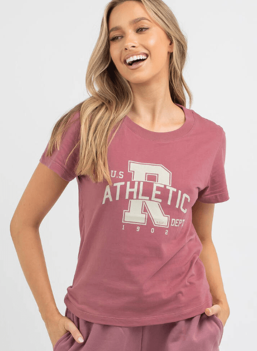 Russell Athletic Womens Athletic Mesa Rose Color T-Shirt