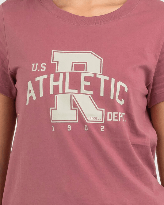 Russell Athletic Womens Athletic Mesa Rose Color T-Shirt