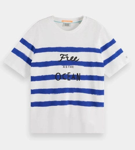 Scotch & Soda Womens Breton Stripe Relaxed-Fit T-Shirt