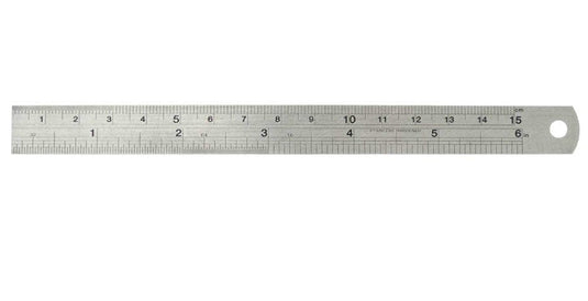 Birch Ruler Metal 6"-15 cm