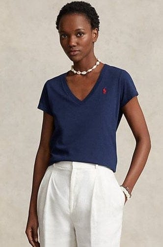 Load image into Gallery viewer, Ralph Lauren Womens Jersey V-Neck T-Shirt
