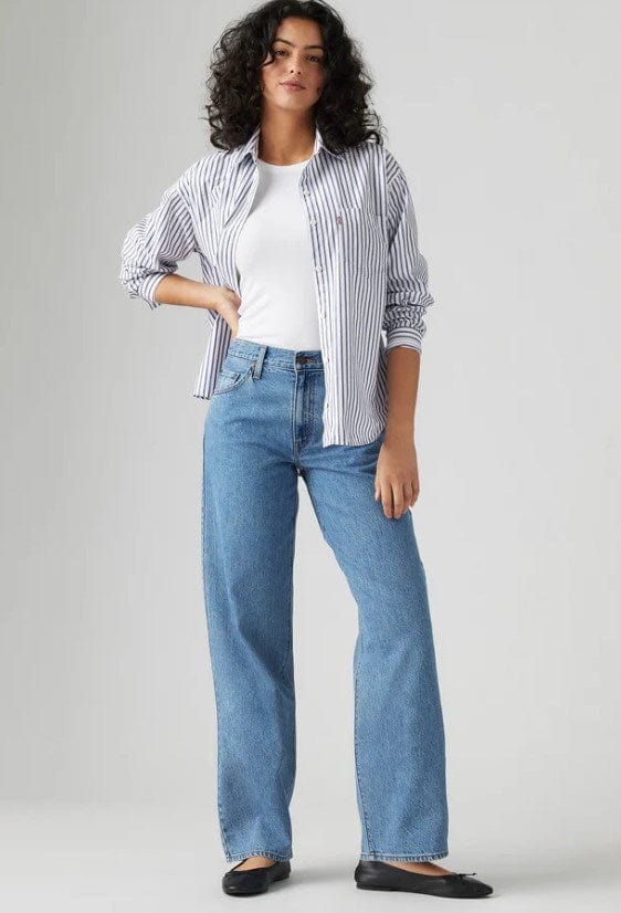 Load image into Gallery viewer, Levis Womens Baggy Dad Jeans - Own it Stone
