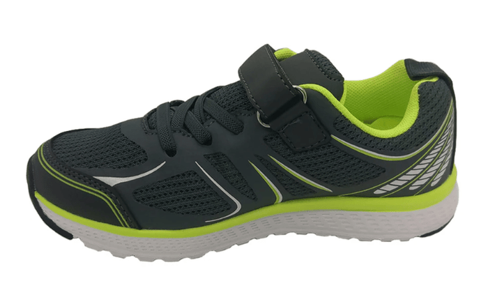 Bolt Chase Kids Youth Sneaker - Grey/Lime