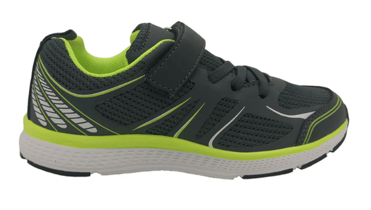 Bolt Chase Kids Youth Sneaker - Grey/Lime