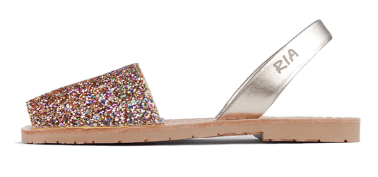 RIA Menorca Womens Joan Glitter Menorcan Avarcas Sandals in Confetti